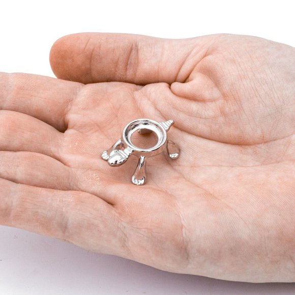 Mini Silver Turtle Display Stand Gemstone Eggs Spheres Marbles Ball Holders - Picture 6 of 10